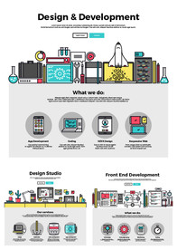 彩色线条科技插画