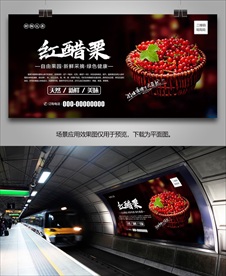 醋栗挂画展架易拉宝单页灯箱海报