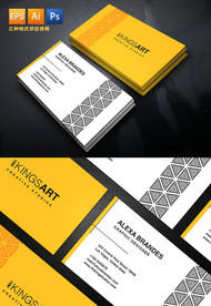 橙色商务极简风格名片设计模板