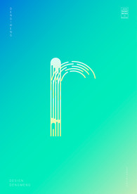 创意小写字母r渐变海报艺术