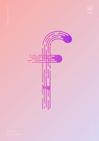 创意小写字母f渐变海报艺术