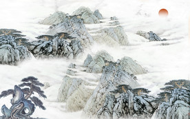 水墨山水背景墙