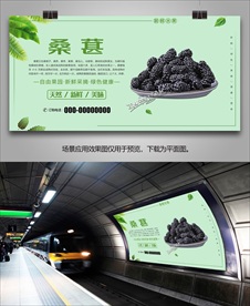 桑葚挂画展架单页易拉宝海报灯箱