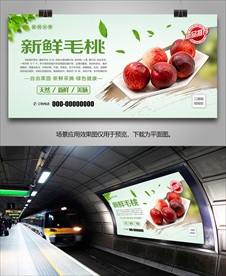 毛桃单页海报灯箱展板易拉宝挂画