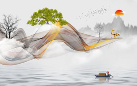 新中式电视背景墙