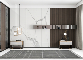 3D现代卧室背景墙