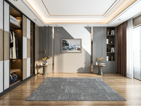 简约卧室背景墙空景