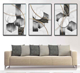 现代晶瓷抽象几何油画装饰无框画