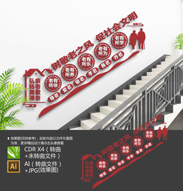 老年活动室楼梯文化墙