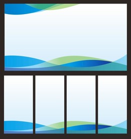 蓝色背景曲线装饰底边