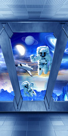 太空宇宙星球宇航员玄关背景墙