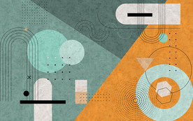 现代几何复古背景墙