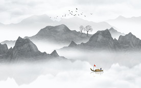 中式意境水墨画