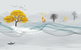 新中式电视背景墙