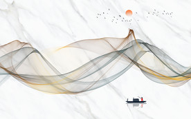 新中式大理石电视背景墙