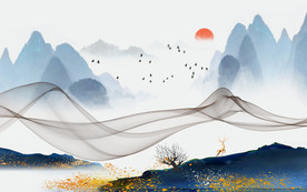 新中式电视背景墙