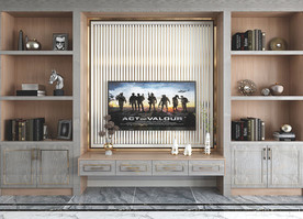 全屋定制镶金条电视柜背景墙图