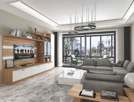 全屋定制客厅板式电视柜背景墙图