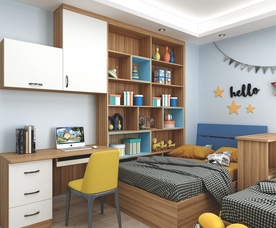 全屋定制简约板式卧室儿童房图