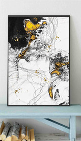 水墨烁金抽象金色油画玄关装饰画