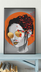 爱马仕北欧风金色美女玄关装饰