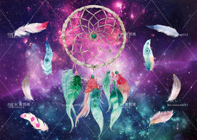 宇宙星河梦幻羽毛捕梦网