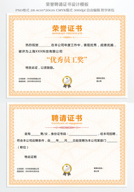 荣誉证书 聘请证书