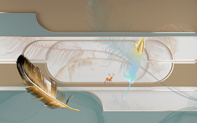 羽毛欧式新背景墙 TIF分层