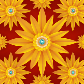 矢量金色向日葵