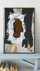 北欧风抽象金色油漆油画装饰画