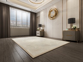 极简现代卧室背景墙3D场景空景