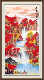 旭日东升 山水画