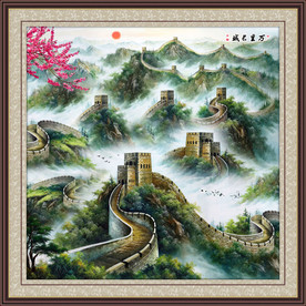 国画长城国画万里长城国画风景画