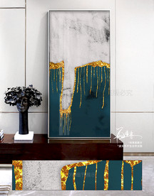 现代抽象金箔线条装饰画