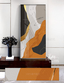 现代手绘抽象玄关装饰画