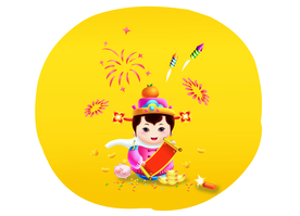 牛年财神卡通插画