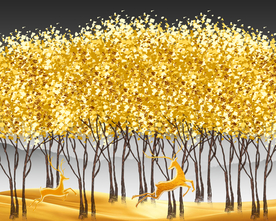 发财树电表箱装饰画