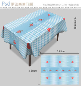 爱心格子桌布