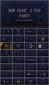 欧美新年烟花风格ppt