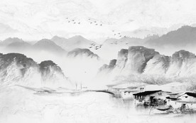 水墨山水背景墙
