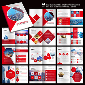 高档大气红色企业画册