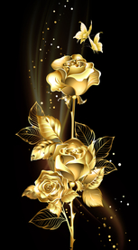 装饰画 金色玫瑰 玄关