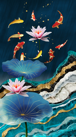 装饰画 玄关 鱼