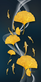 九鱼图玄关晶瓷画