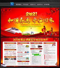 2021春运交通安全知识宣传栏