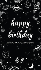 生贺卡星空生日海报拍照背景图片