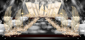 香槟色简约极简婚礼效果图照片