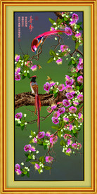 原创玄关手绘喜鹊梅花装饰画