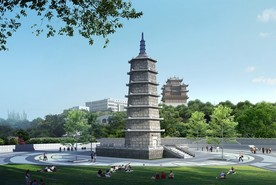 古塔景观效果图