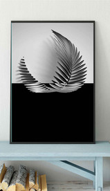 现代北欧立体黑白羽毛玄关装饰画
